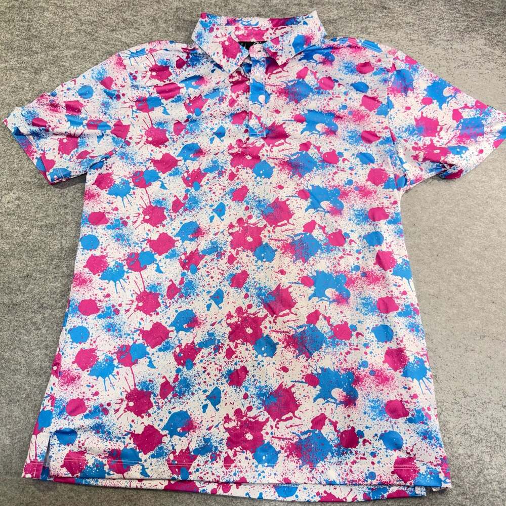 GreenSide Golf Men's Paint Splash Performance Polo Shirt
